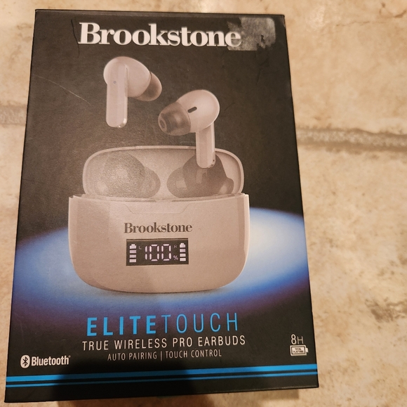Brookstone Touchpro True Wireless EARBUDS Gray - NEW - Picture 2 of 3